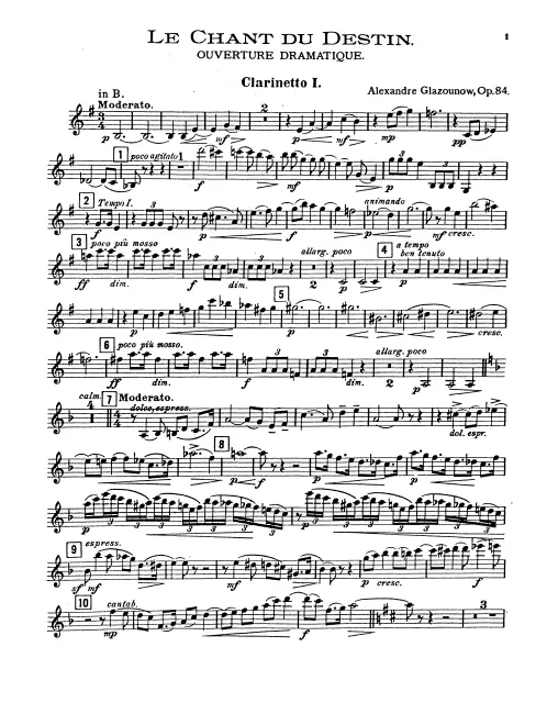 Clarinet 1, 2, 3 (B♭/A)/Bass Clarinet (B♭)