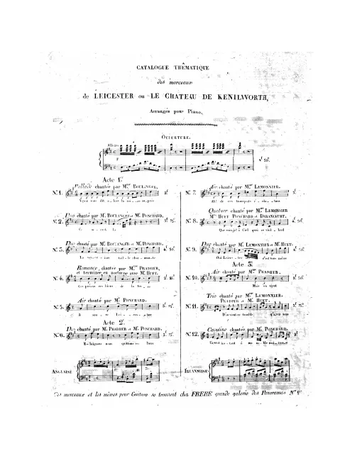 No.5, Air: "Je sauve Leicester" (Act I, No.5a)