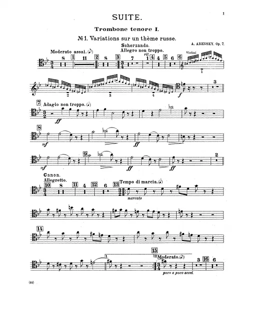 Trombone 1, 2, 3, Tuba