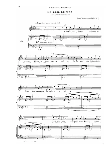 Le bois de pins (A♭ Major: High voice and piano)