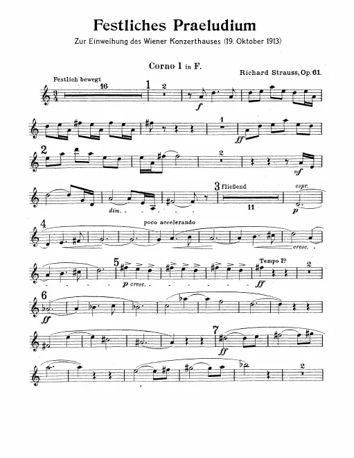 Horn 1, 2, 3, 4 (F) Horn 5, 6, 7, 8 (C)