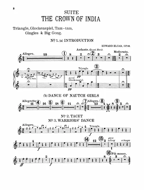 Percussion 2 (Triangle, Glockenspiel, Tam-Tam, Gingles, Big Gong)
