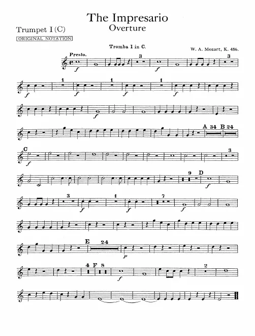 Trumpet 1 (C, Transposed in B♭)