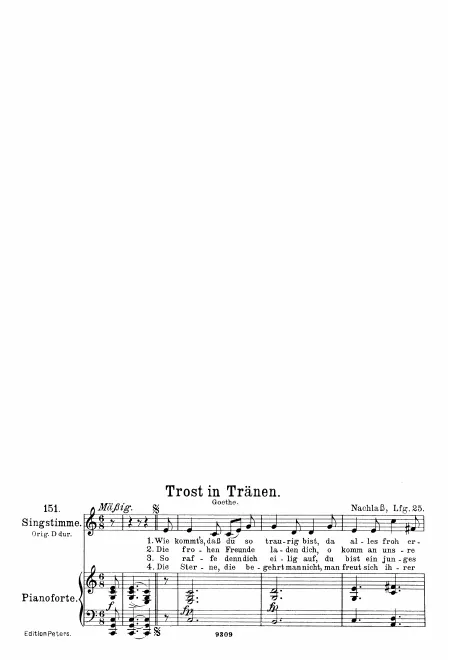 Complete Score (Medium Voice, transposed to )