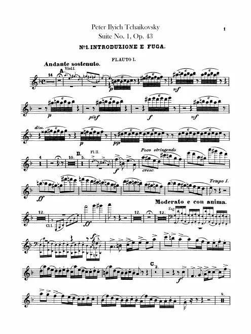 Flute 1, 2, Piccolo (doubles Flute)