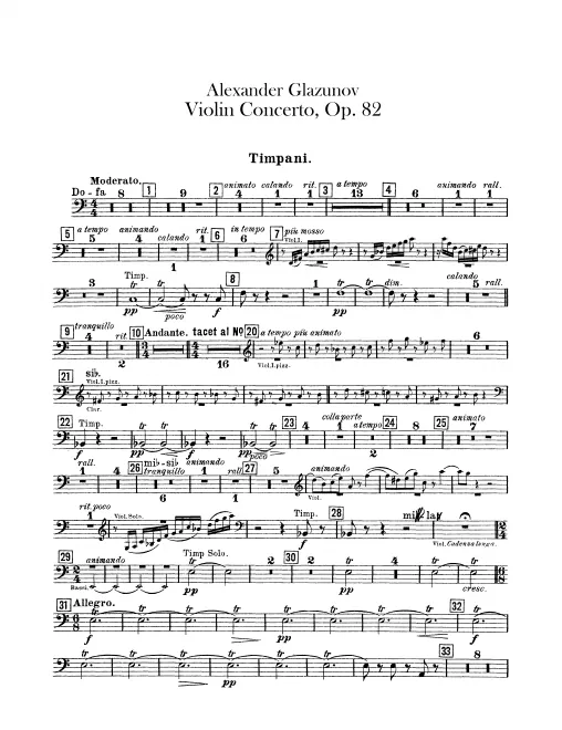 Timpani, Glockenspiel, Triangle, Cymbals