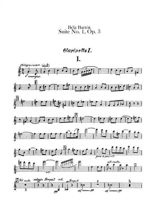 Clarinet 1, 2, Piccolo Clarinet, Bass Clarinet
