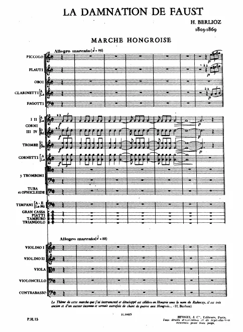 Marche hongroise, Ballet des sylphes, Menuet des follets