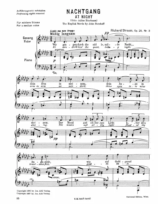 Complete Score (Medium Voice, transposed to )