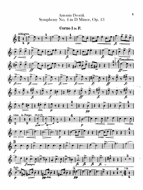 Horn 1, 2, 3, 4 (F)