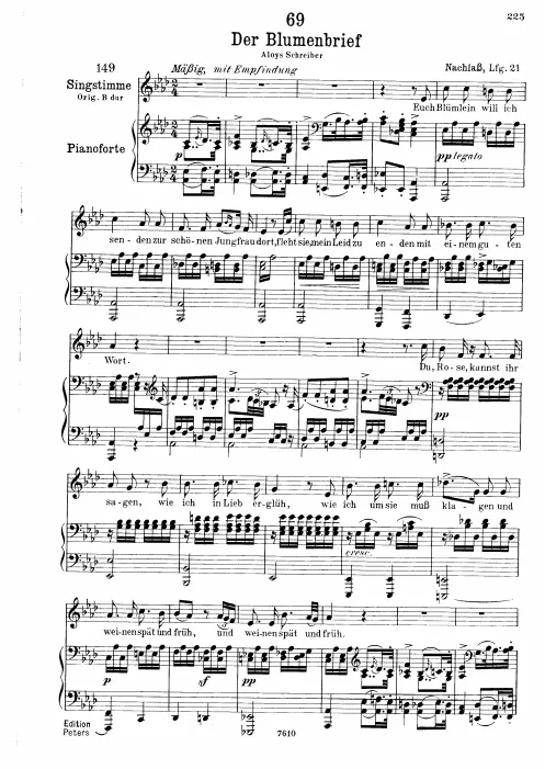 Complete Score (Low voice, transposed to )