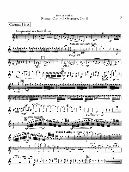 Clarinet 1, 2 (A; alternate parts in B)