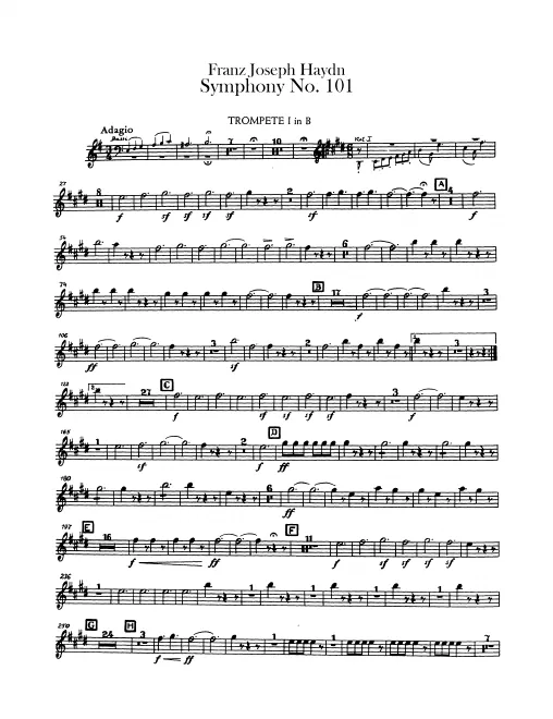 Trumpet 1, 2 (D/C, transposed B)