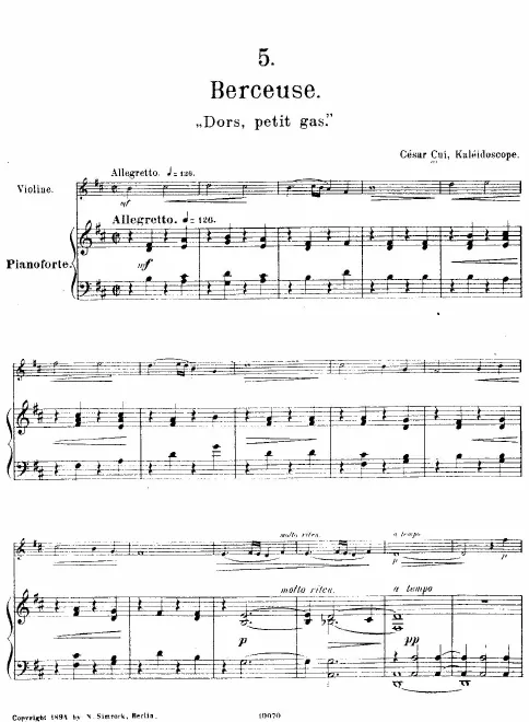 5. Berceuse ("Dors, petit gas")