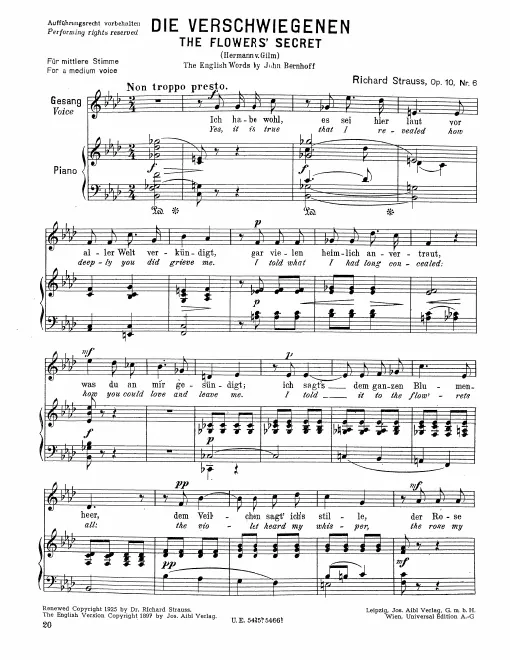 Complete Score (medium voice, transposed to )