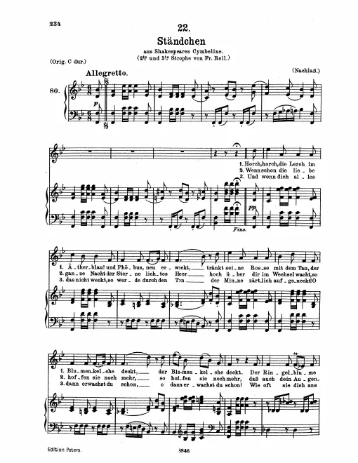 Complete Score (medium voice, transposed to )