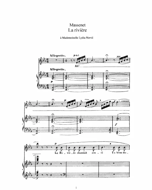 Complete Score (E Major: high voice and piano)