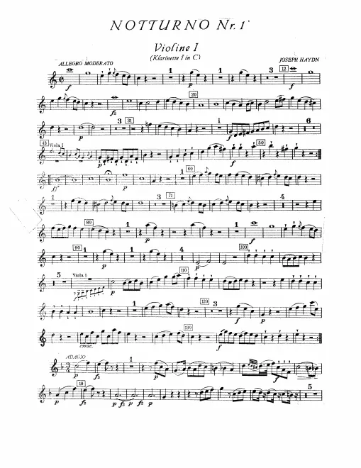 Violins I/Clarinet 1 (C)