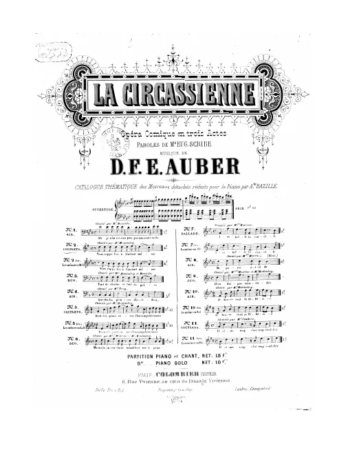 No.2, Couplets: "Vous rappeliez à l'instant même" (Act I, No.5a)