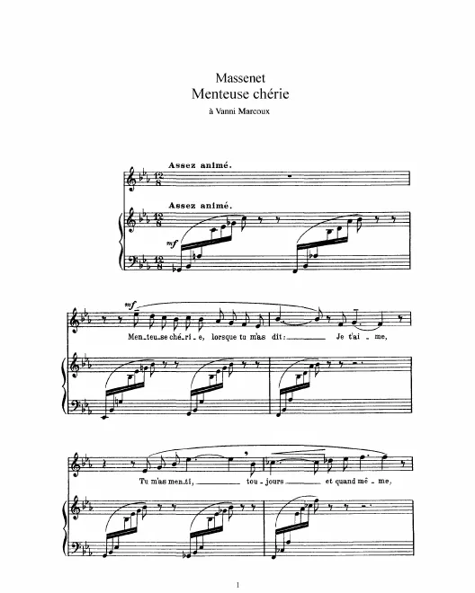 Complete Score (E Major: high voice and piano)