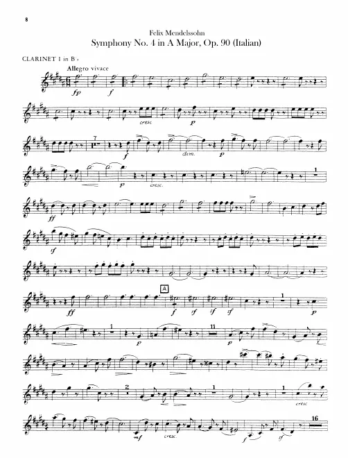 Clarinet 1 (B, Transposed)