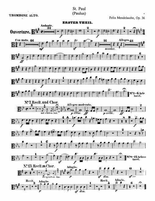 Trombone 1, 2, 3, Serpent (or Tuba)*