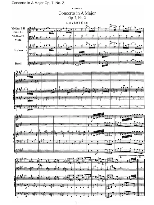 Concerto No.2 in , HWV 307