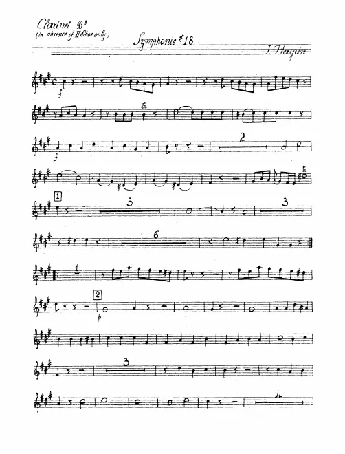 Clarinet (B, alternate to Oboe 2)