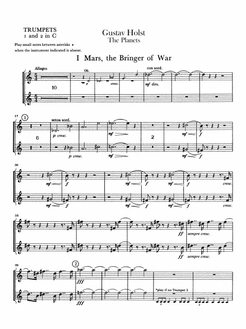 Trumpet 1/2 (C, plus B transposed)