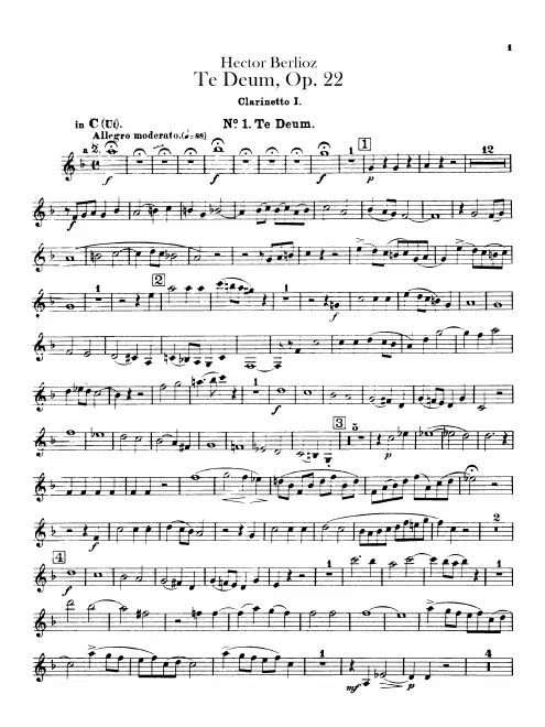 Clarinet 1, 2 (in C, A, B)/Bass Clarinet (in B)