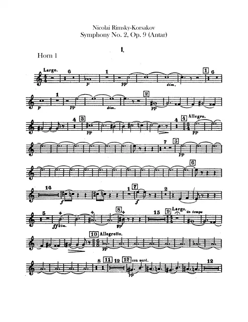 Horn 1, 2, 3, 4 (F)
