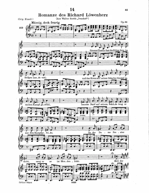 Complete Score (Low Voice, transposed to )
