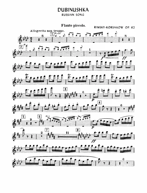 Piccolo, Flute 1, 2