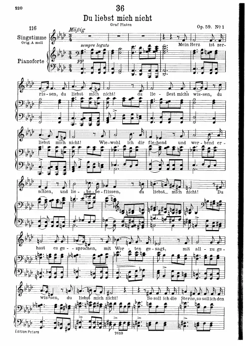 Complete Score (Low voice, transposed to )