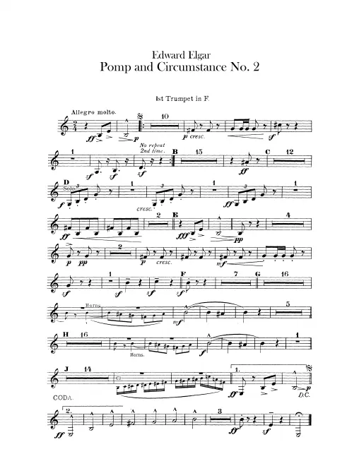 Trumpet 1, 2 (F), Cornet 1, 2 (A)
