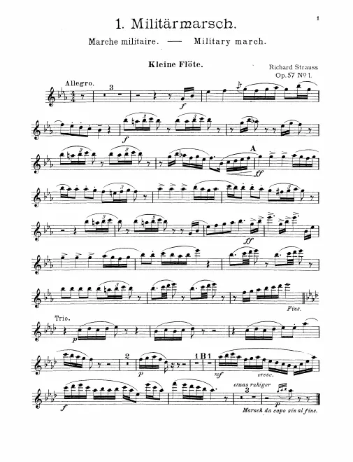 Piccolo 1, 2, Flute 1, 2, 3, 4