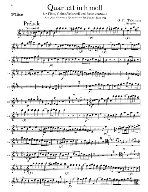 Flute, Violin and Cello Parts