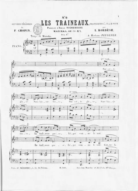9. Les traineaux (Mazurka, Op.59 No.1)