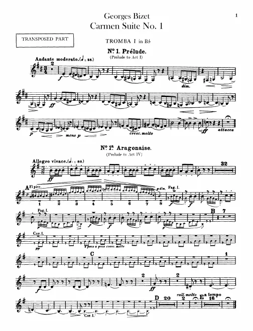 Trumpet 1, 2 (B, transposed) Trumpet 1, 2 (A, B)