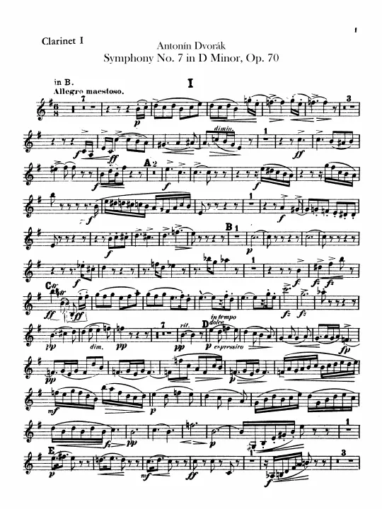 Clarinets 1, 2 (B, A)