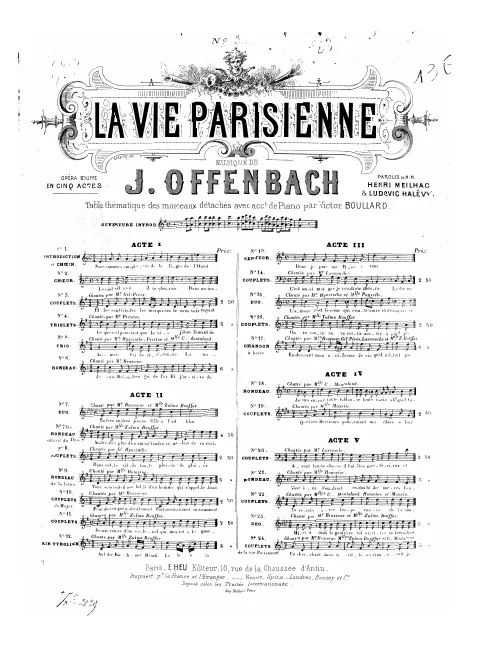 No.3, Couplets: "Elles sont tristes" (Act I, No.3)