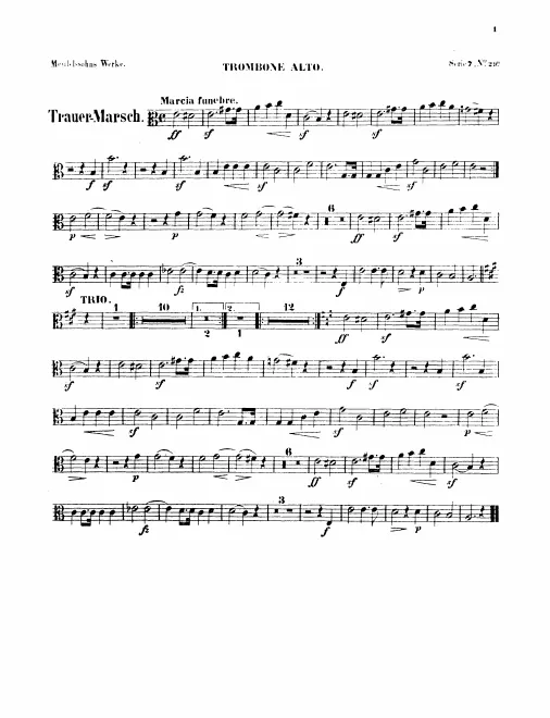 Trombone 1, 2, 3, Ophïcleide (or Tuba)*
