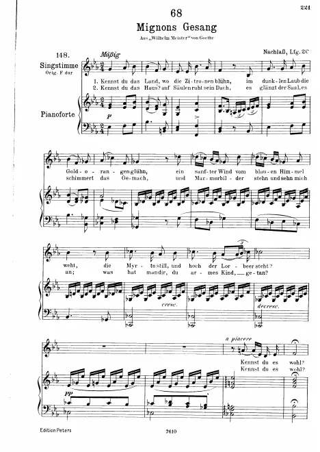 Complete Score (Low Voice, transposed to )