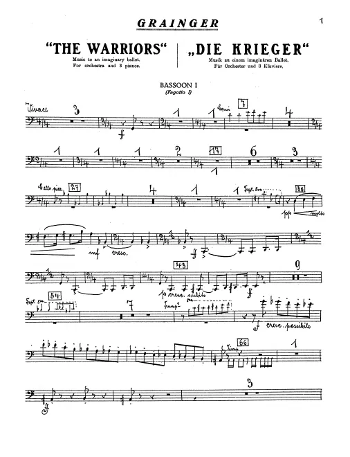 Bassoon 1, 2, Contrabassoon