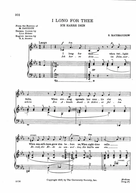 1. I Long for Thee / Ich Hare Dein (, transposed)