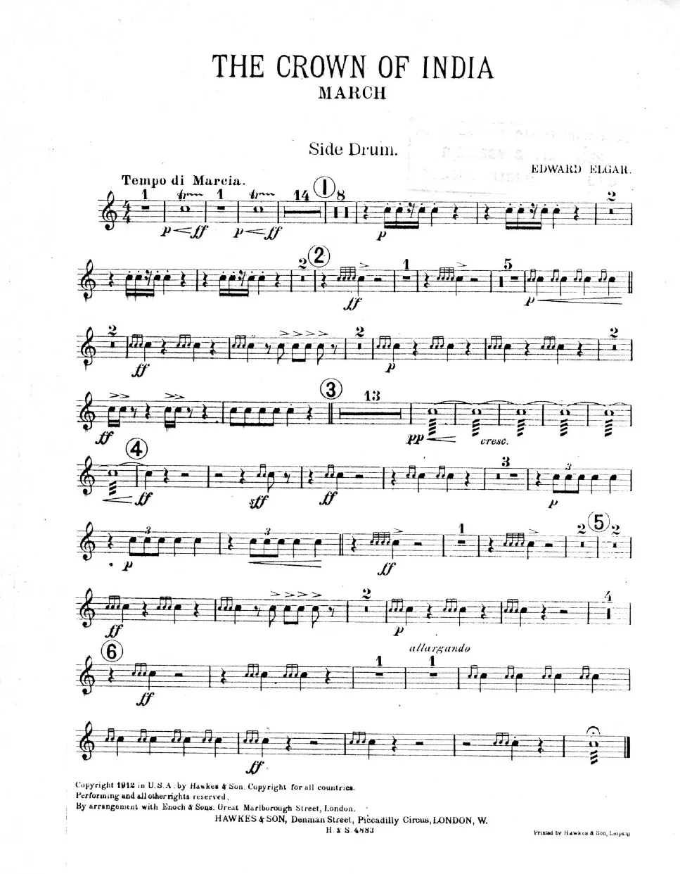 Side Drum, Bass Drum/Cymbals, Timpani