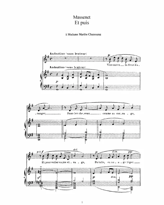 Complete Score (G Major: high voice and piano)