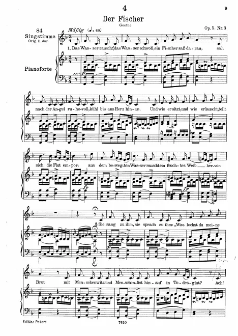 Complete Score (Low voice, transposed to )