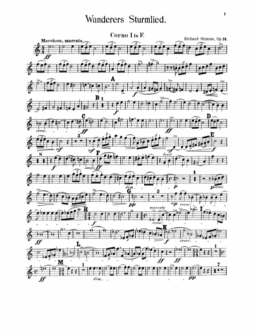 Horn 1, 2 (F), 3, 4 (F/D)