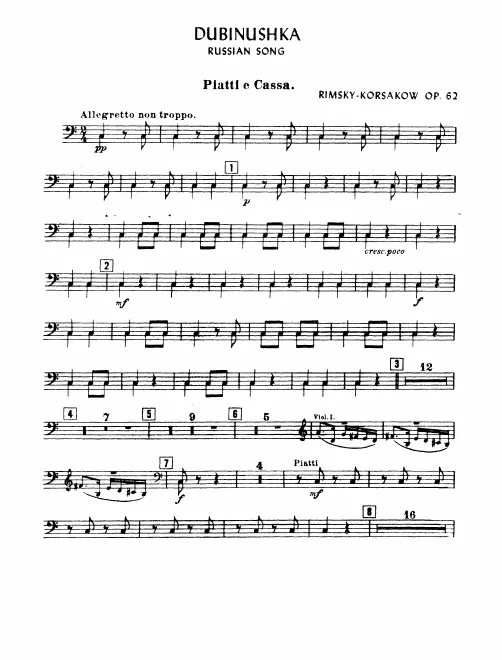 Bass Drum/Cymbals, Snare Drum, Triangle